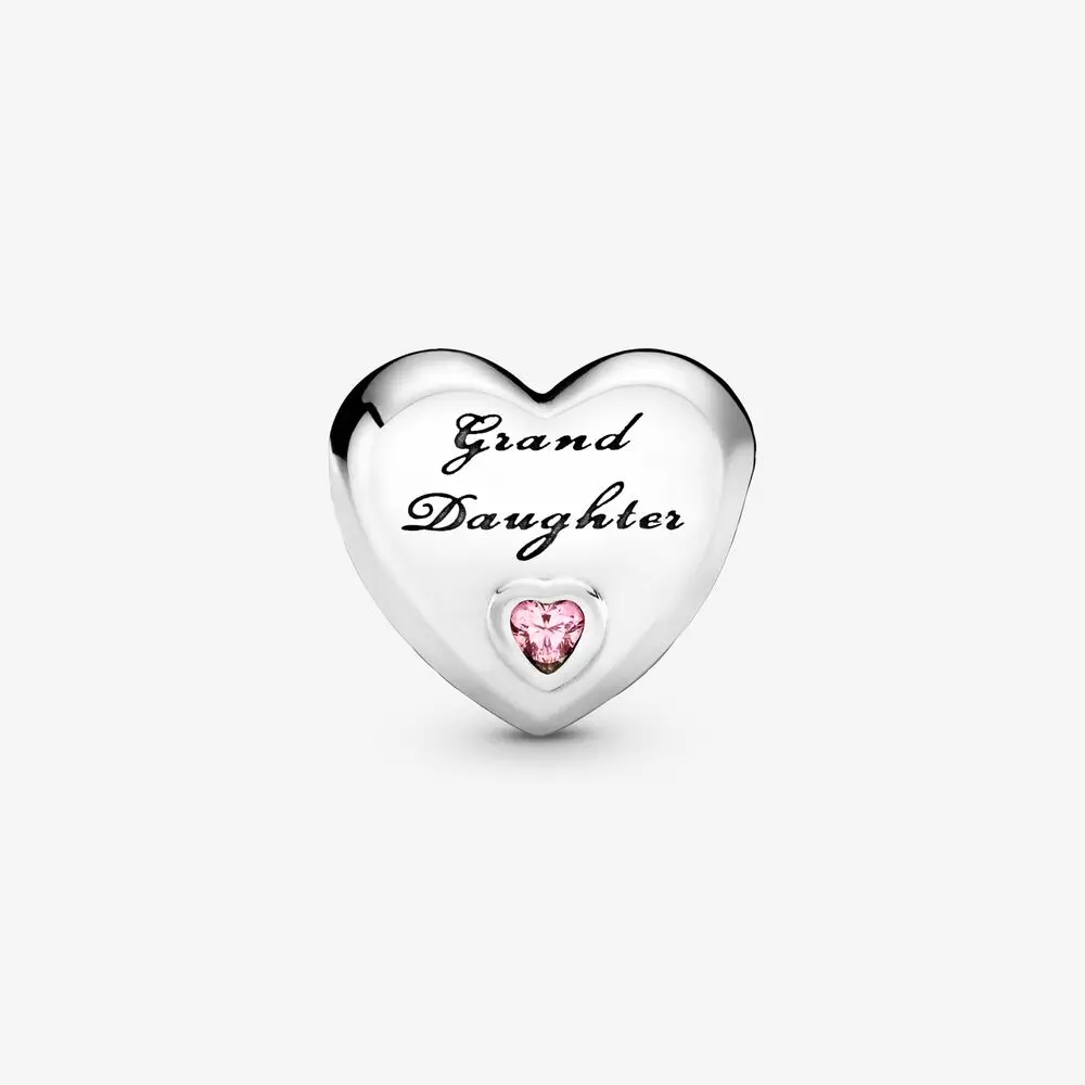 

2020 HOT 100% 925 Sterling Silver Granddaughter Heart Charm Women Jewelry Birthday Gift fit Original Pandora Bracelets