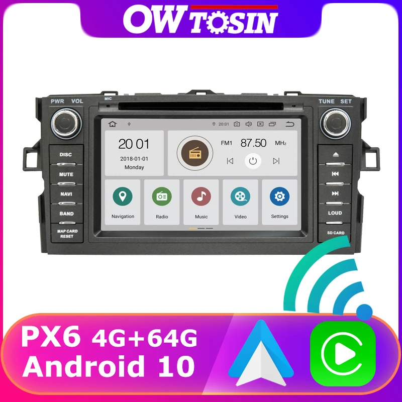Автомагнитола PX6 мультимедийный плеер с дисплеем DVD плеем GPS DSP 4 Гб + 64 ГБ на