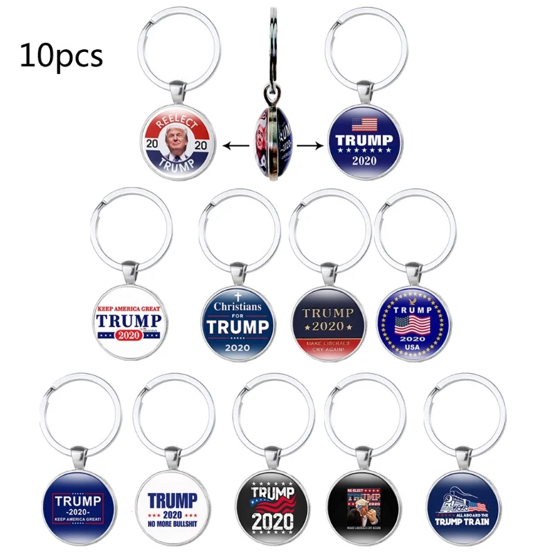 10 видов стилей Дональд Трамп 2020 брелок президент козырек фото дизайн двойная