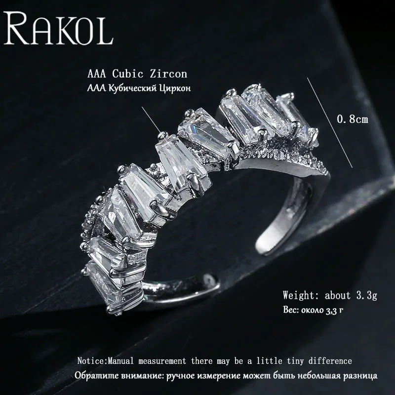 RAKOL прекрасный Полный проложить колонку форма AAA CZ камень корсс девушки роскошные