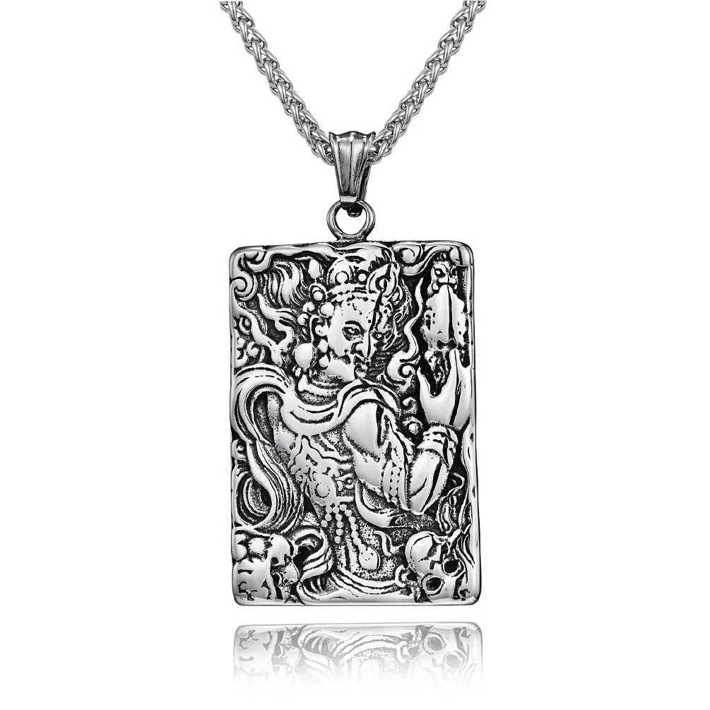 Новый дизайн 2021 этнический винтажный буддизм Амулет из титановой стали кулон