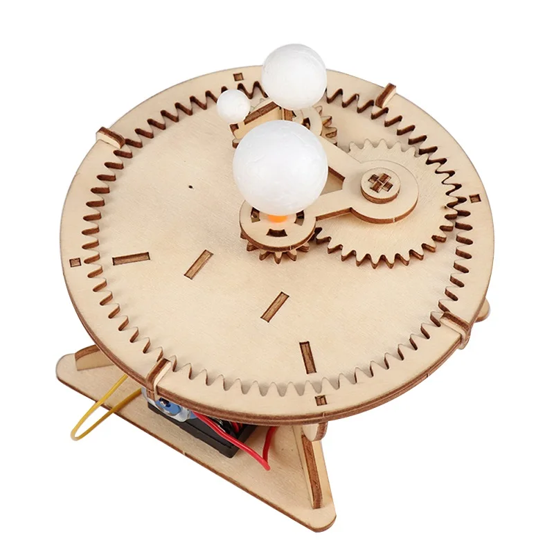 

DIY Science Toys Kids Solar System Model Astronomy Sun Earth Moon Planet School Electric STEM Education Kits Wood School Teacher