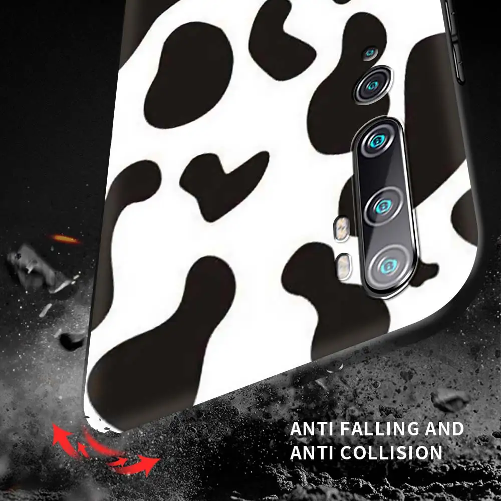 

Cow Print Black White Case For Xiaomi Mi Poco X3 NFC 10T Pro Note 10 Lite 9T 10S M3 11 CC9 CC9e A2 Shockproof Phone Cover Funda