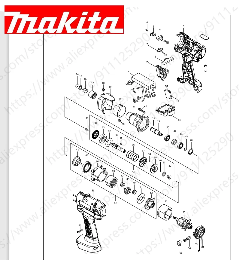 

Maktia for DFT126F Rotor switch stator handle housing bearing Spindle gear (Consult customer service)