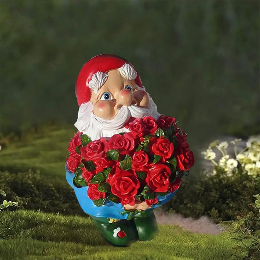 

Отличная красная удерживающая Роза, карликовая статуя, легкая садовая статуя, восхитительная для дома