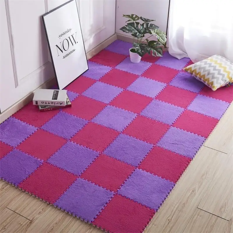 

DIY Carpet Living Room Bedroom Children Kids Soft Patchwork Jigsaw Carpet Splice Baby Climbing Mat Free Combination Crawing Rug