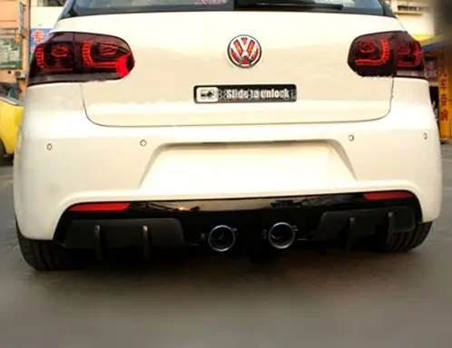 Golf 6 R20 Углеволокно 2 шт. Стайлинг автомобиля задний бампер сплиттер Накладка для