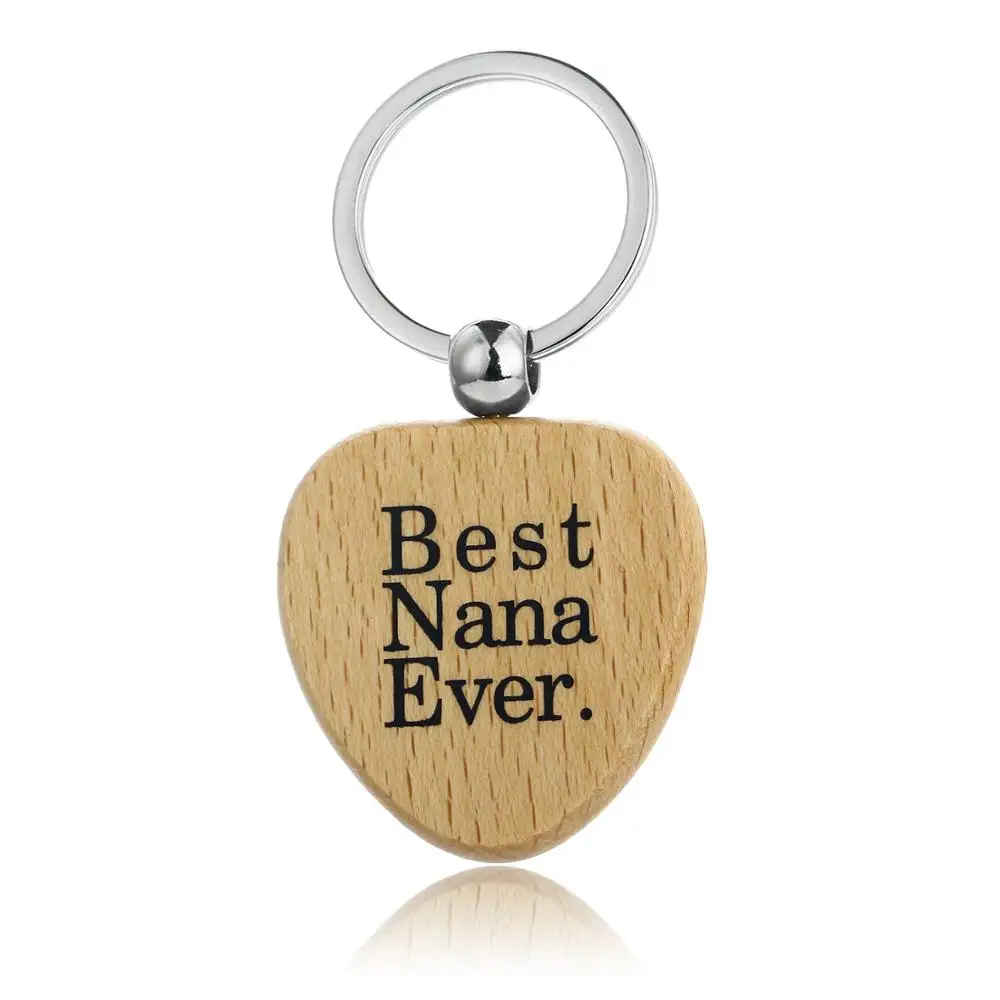 36 шт. лучший Nana Ever Сердце Кулон брелоки деревянные Семейные женские дедушки