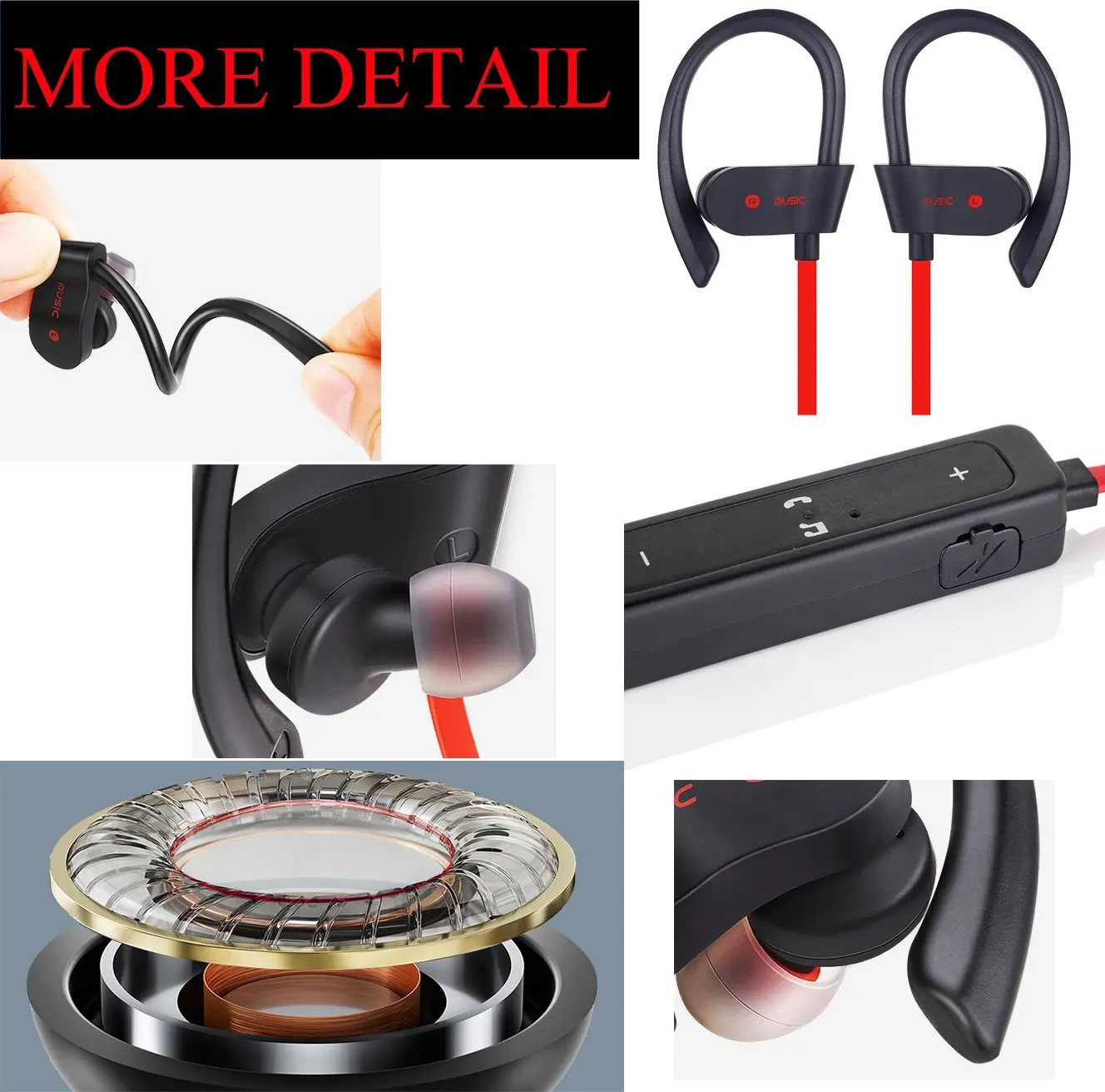 Беспроводные Bluetooth-наушники с микрофоном водостойкие шумоподавлением |