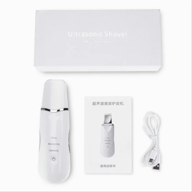 

Rechargeable Ultrasonic Facial Skin Scrubber Deep Pore Cleaning For Blackhead Acne Remover Beauty Face Spatula Skin Care Device