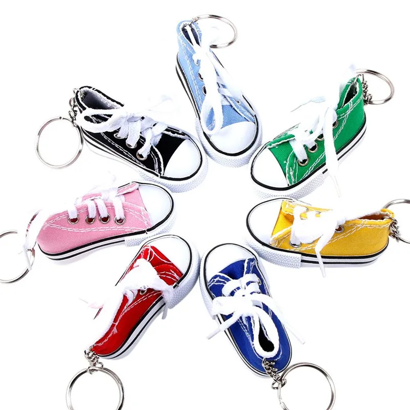 

Cute Mini Simulation Canvas Shoes Keyring Keychain For Women Bag Key Holder Accessories Jewellery Kids Birthday Gifts