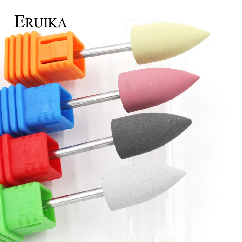 ERUIKA 4 шт./компл. пуля голова сверла для ногтей резины и силикона с объемным биты придание ногтям формы фрезы для маникюра ногтей файл полировки инструмент
