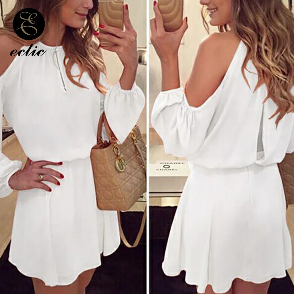 С открытыми плечами с длинным рукавом Замочная скважина сексуальное платье на