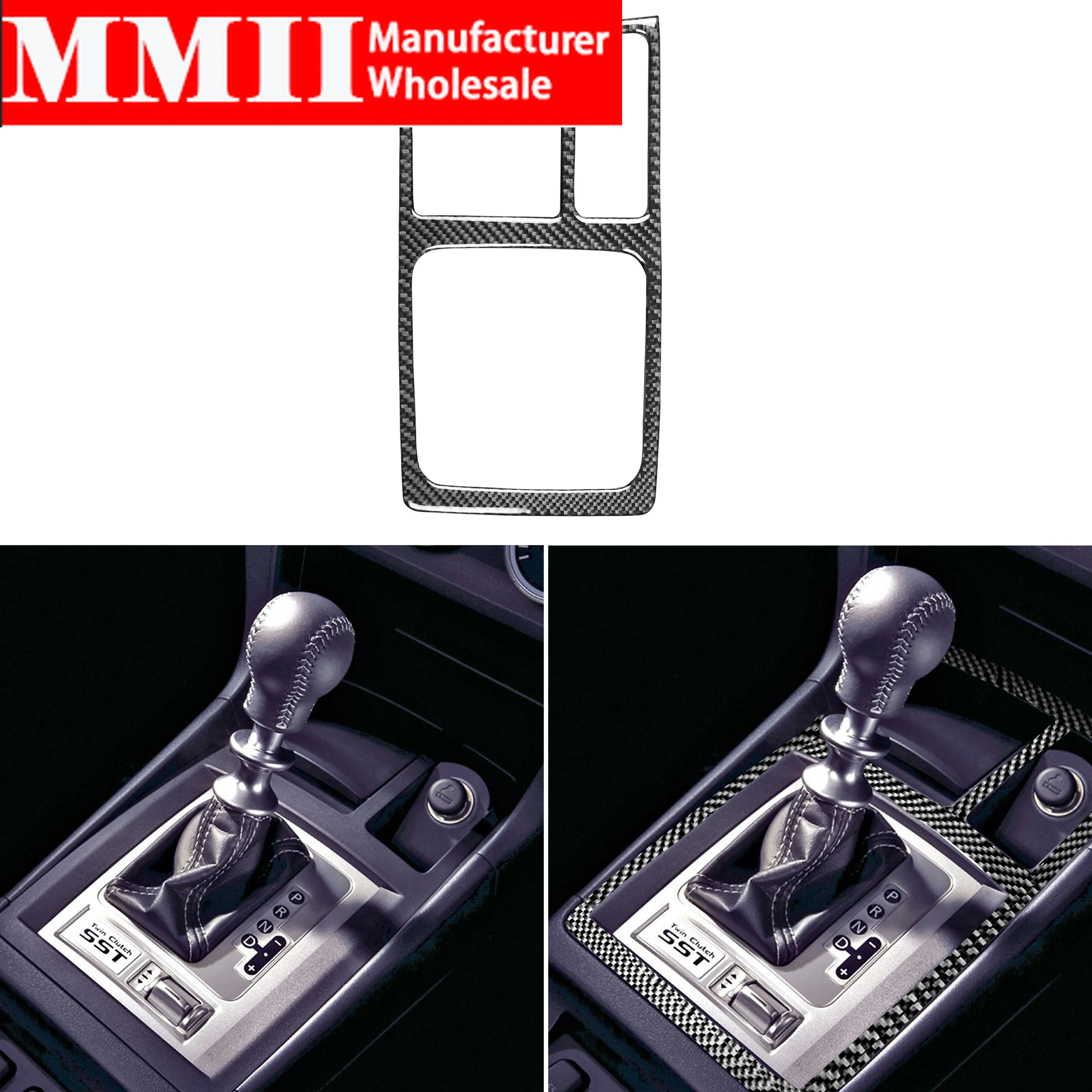 Carbon Fiber For Mitsubishi Lancer ES DE 2008-2015 Manual Transmission console Frame Cover Sticker Modified Trim Car Accessories