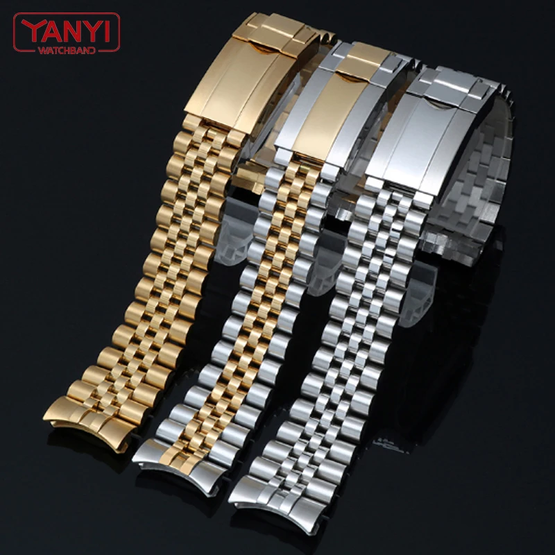 

Stainless steel watchband 20mm mens watches strap solid metal watch band 20mm 316l stainless steel bracelet fold buckle