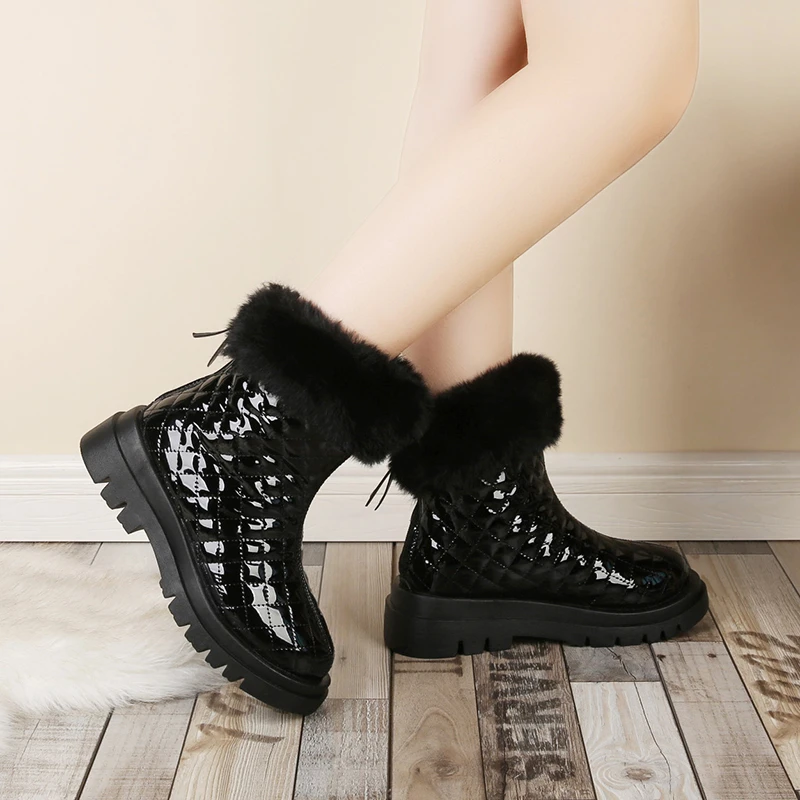 

Новые женские сапоги на молнии, водонепроницаемые зимние сапоги, женские плюшевые зимние сапоги, женские повседневные Теплые Зимние ботиль...