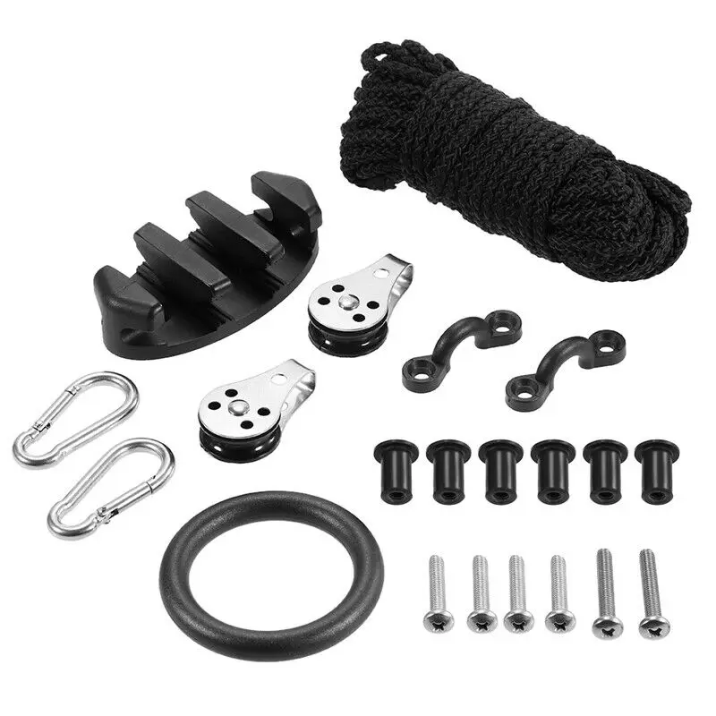 

Kayak Canoe Anchor Trolley Kit Padd Eyes Wellnuts Screws Kayak Accessories Zig Zag Cleat Rigging Ring Pulleys DIY Boat
