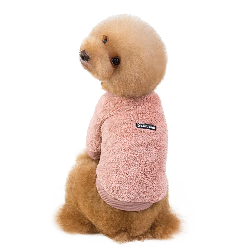 Pure Design Dog Clothes Warm Fleece Pet Clothes For Small Medium Dogs Coat Dog Winter Clothes Pet Products Chihuahua Pet Costume - Цвет: Pink