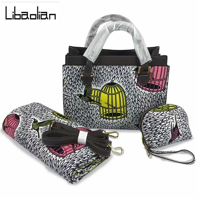 

Arrivals purses and handbags fashion handbags woman bags african wax bag set with 6 yards african ankara wax prints fabric F5-21