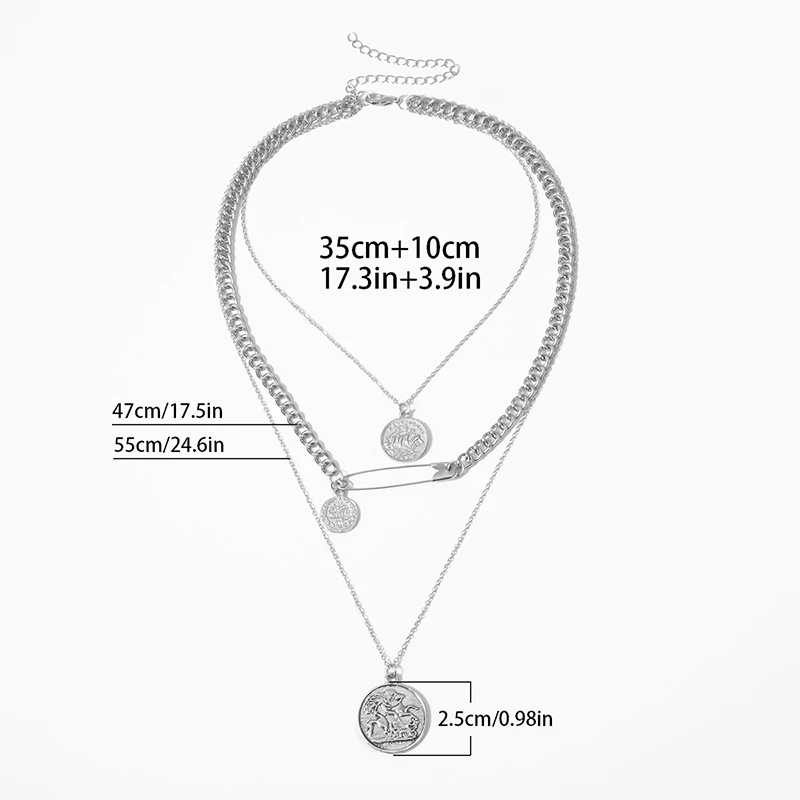 

Vintage Round Necklaces Coin Necklaces For Women Girl Long Coin Pendant & Necklace Female Fashion Jewelry Gift