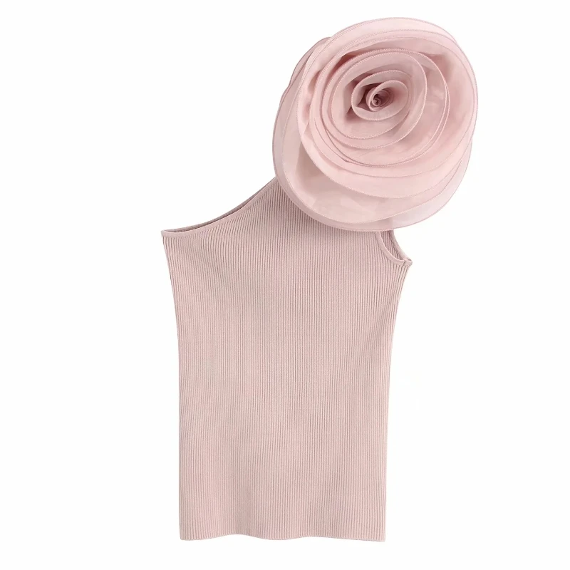 Новинка 2021 Женская Асимметричная трикотажная рубашка из органзы с цветочным