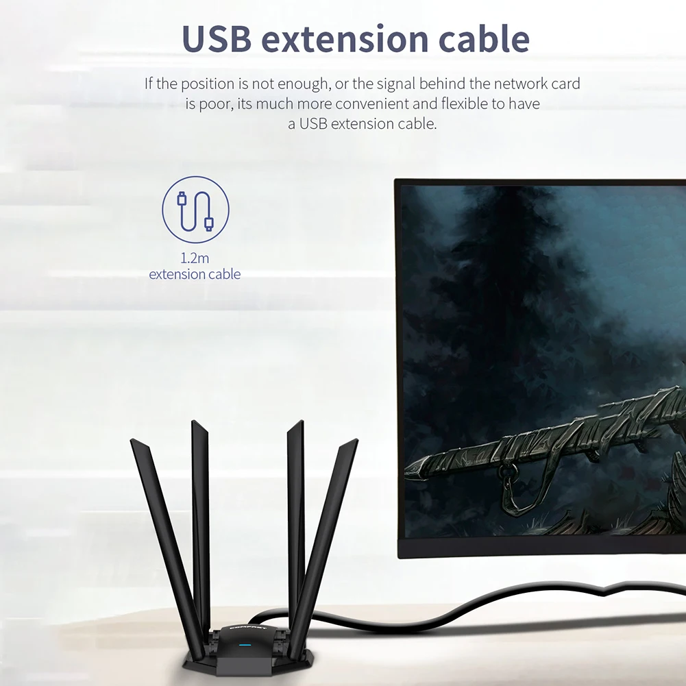 COMFAST CF-WU785AC 1300 Мбит/с Wi-Fi адаптер 2 4 + 5 8 GHz Dual Band сетевой карты Micro USB 3 0 Беспроводной