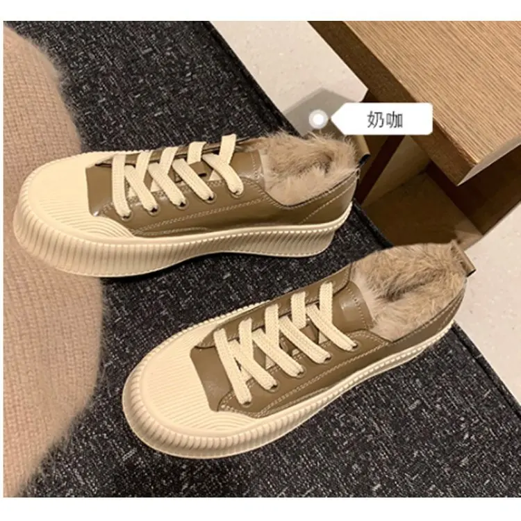 

Net Red Sandwich Thick Bottom Biscuit Shoes Winter Small White Shoes 2022 New Plush Women's Shoes Thick Bottom Plush Shoes