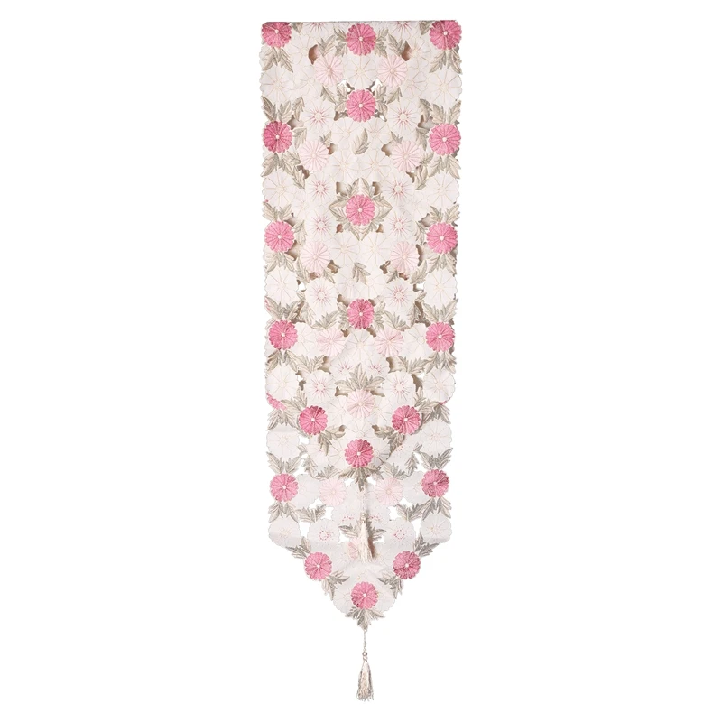 

Роскошные элегантные блестящие водонепроницаемые трехцветные скатерти с вышивкой, 40 х210 см