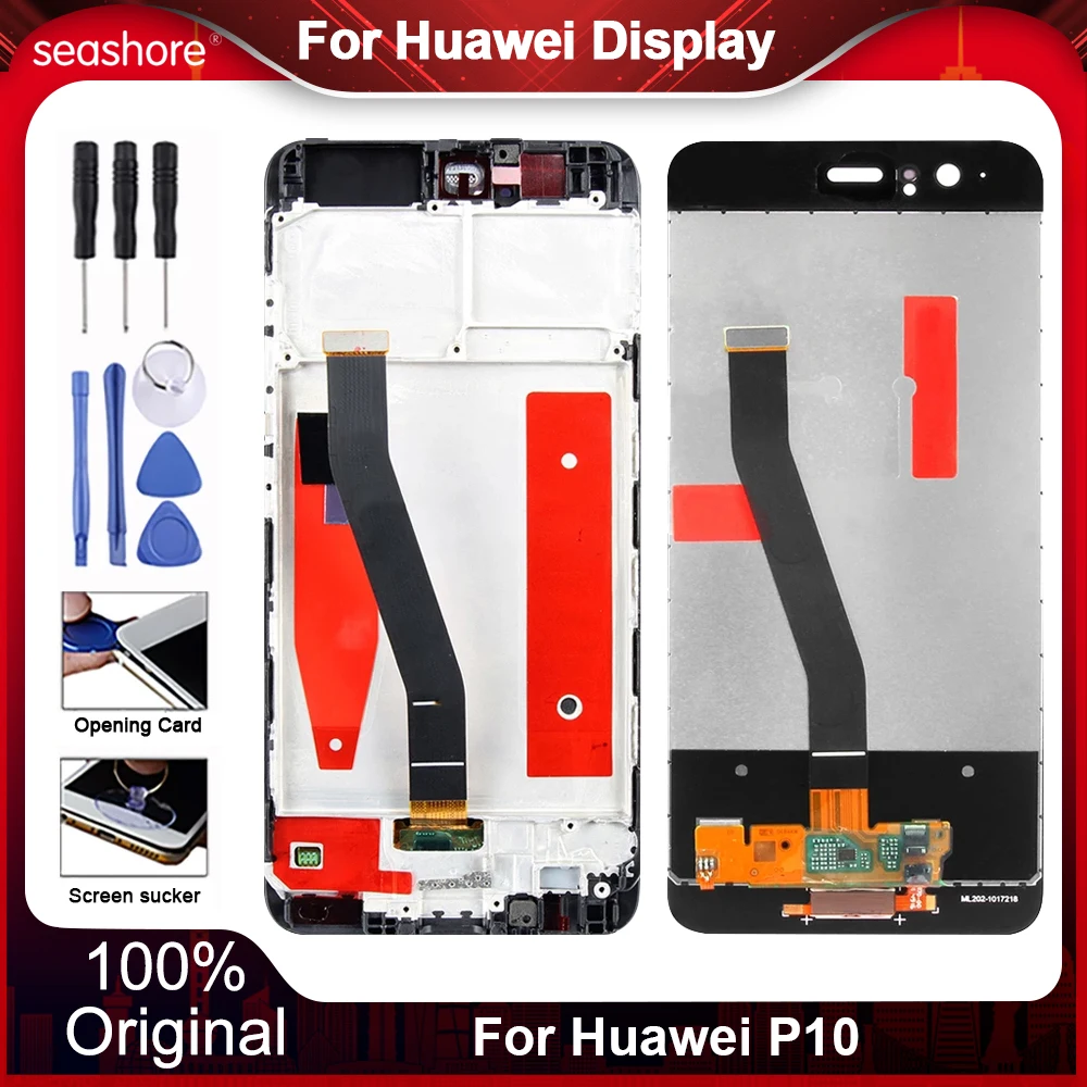 Digitalizador de pantalla t&aacute;ctil de pantalla Lcd Original para Huawei P10, piezas de repuesto para VTR-L29 VTR-AL00 P10LCD VTR-TL00-0