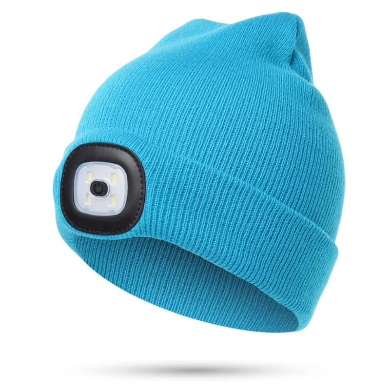 

Child Headlight Cap 4 LED Night Lighting Beanie Hat with Light USB Rechargeable