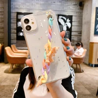 candy bear bracelet chain heart bumper phone case for for samsung 20 plus s20 s10 ultra note 9 10 20 plus