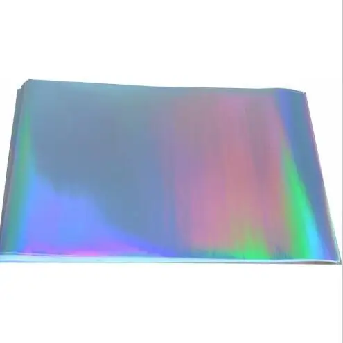 

SIze A4 Single Side Holographic Silver Rainbow Paper For DIY Crafting 125GSM Thickness