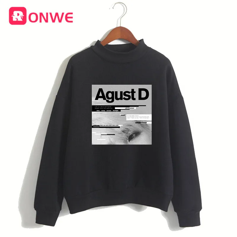 

Women's Agust D 90s Harajuku Ullzang Fashion Hoodie Female Winter Fleece Harajuku Kpop Pink Sweatshirt