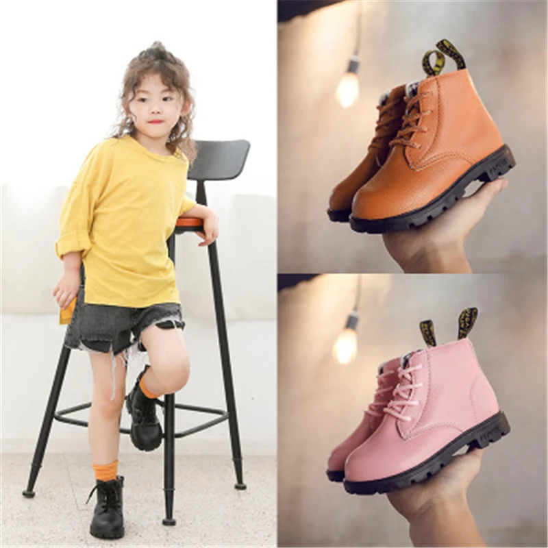Winter Autumn New Boys Boots Shoes Pu Leather Children's Martin Girls Kids Casual Non-slip Rubber | Детская одежда и обувь