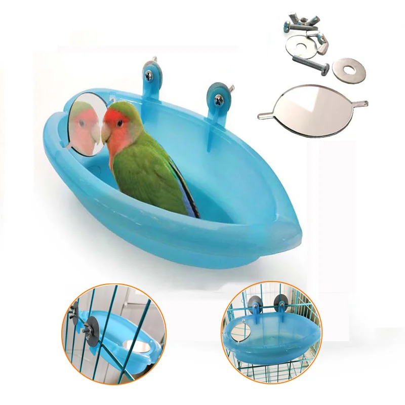 Попугай Птицы игрушки Ванна с зеркалом клетка для домашних животных аксессуары