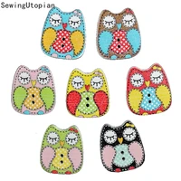 50pcs owl 2hole wooden mixed buttons christmas diy decor child clothes sewing button crafts scrapbooking accessories decor