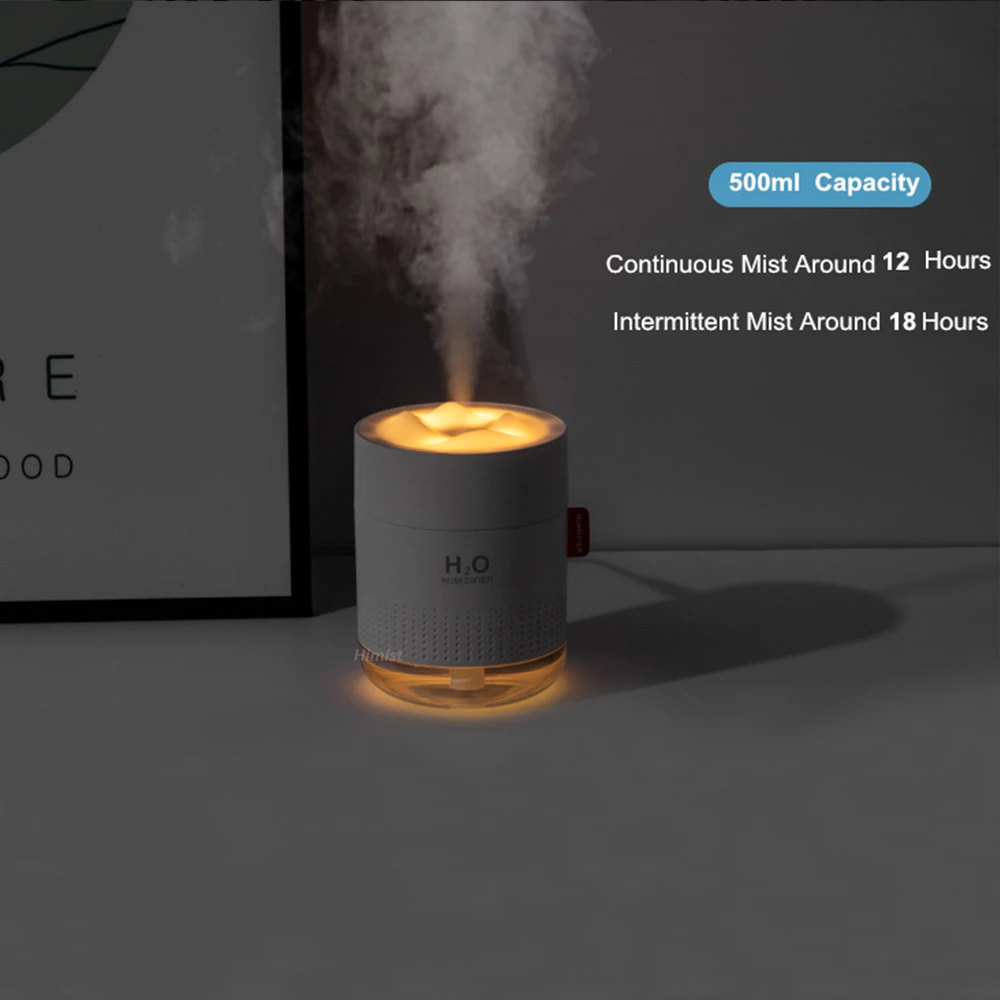 

White Snow Mountain Humidifier 500ML Ultrasonic USB Aroma Air Diffuser Soothing Light Aromatherapy Humidificador Home Difusor