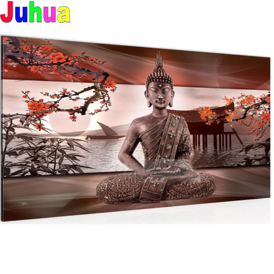 Новая 5d картина из камнолии Будды дзен алмазная полная круглая Алмазная вышивка