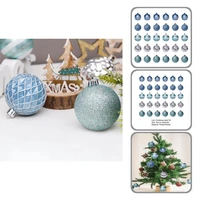 good christmas ornaments eco friendly blue color xmas tree decorative shiny baubles christmas balls ball ornaments 30pcs