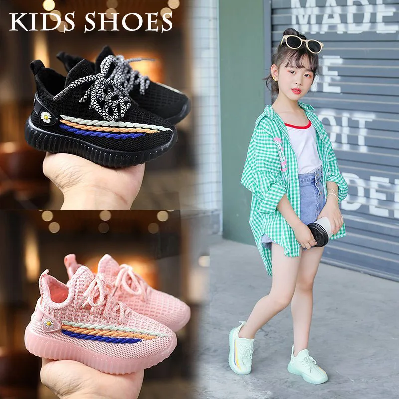 Детская обувь, детские модные летающие плетеные кроссовки из кокоса для мальчиков и девочек, кроссовки с желейной подошвой, детская обувь д...