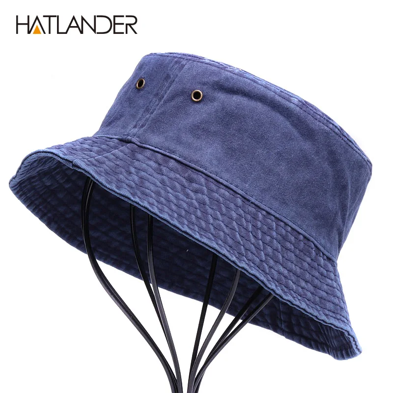 Шляпа-ведро из хлопка HATLANDER, мужские кепки для занятий спортом на открытом воздухе, Женская осенне-летняя шляпа от солнца, Панама, простая Ры...