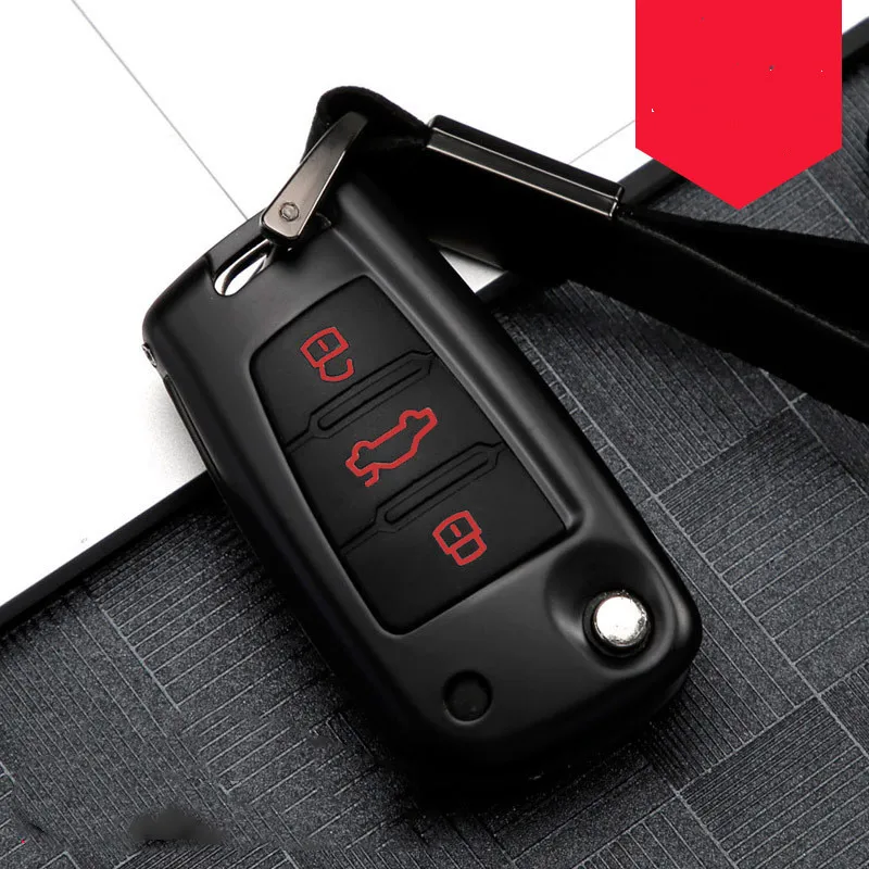 Защитный чехол для ключа из углеродного сплава Audi A3 A4 A5 C5 C6 8L 8P B6 B7 B8 RS3 Q3 Q7 TT 8V