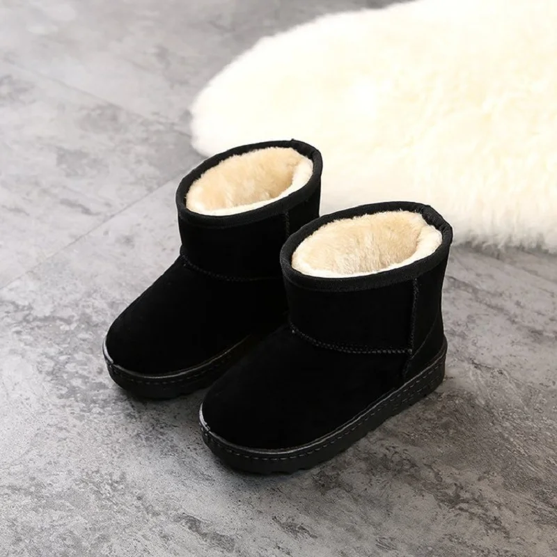 Winter Children Boy Girl Reverse Velvet Short Snow Boots Baby Warm Plush Shoes