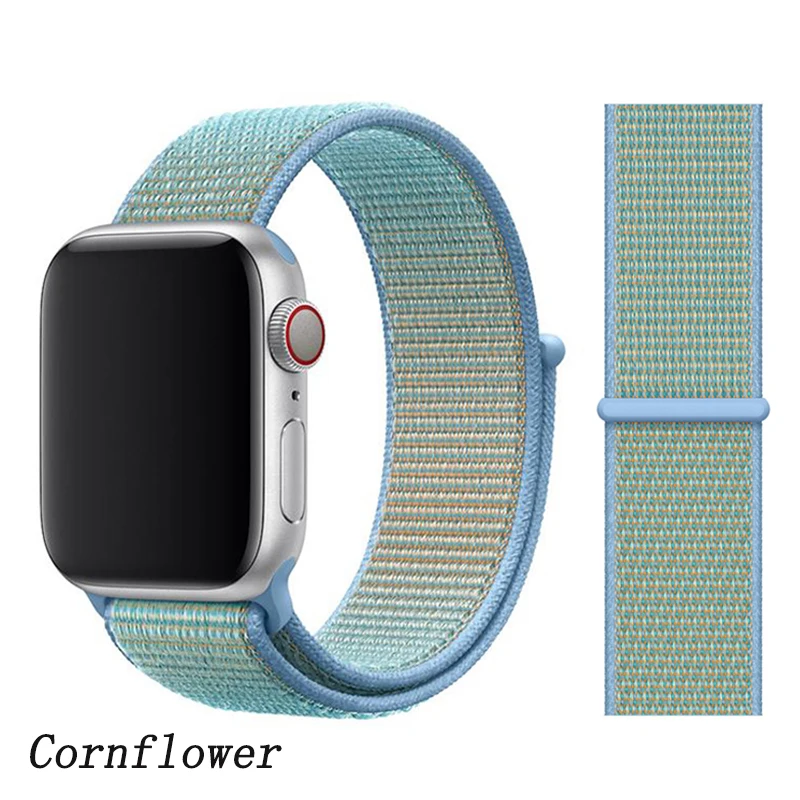 Ремешок для apple watch 5 4 ремешок 44 мм 40 мм Correa 42 мм 38 мм iwatch 5 4 3 2 нейлоновый браслет pulseira ремешок для часов - Цвет ремешка: Cornflower