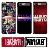 marvel avengers logo for samsung galaxy z flip 3 5g black mobile shockproof hard capa fundas phone case