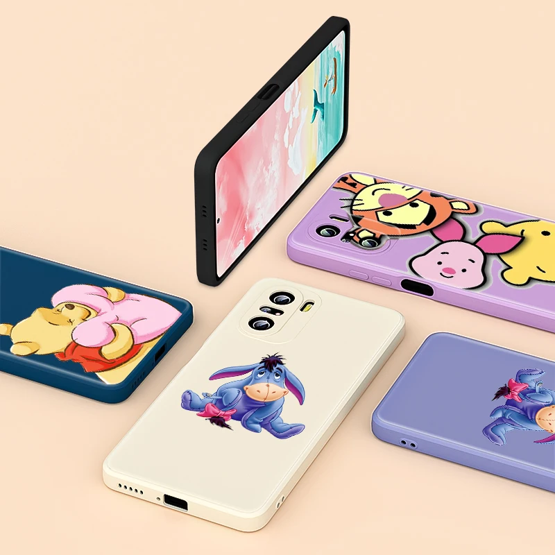 

Cute Pooh Bear Disney For Redmi K40 K30 K30i 10X 9T 9C NFC 9AT 9A 9i 9 8A 8 Pro 7 Y3 5 4X Plus Liquid Silicone Phone Case