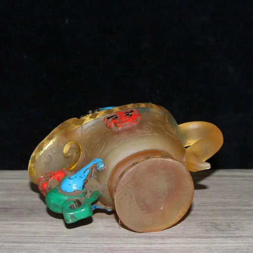 

Collection of Chinese glazed dragon and phoenix cupsDecoration