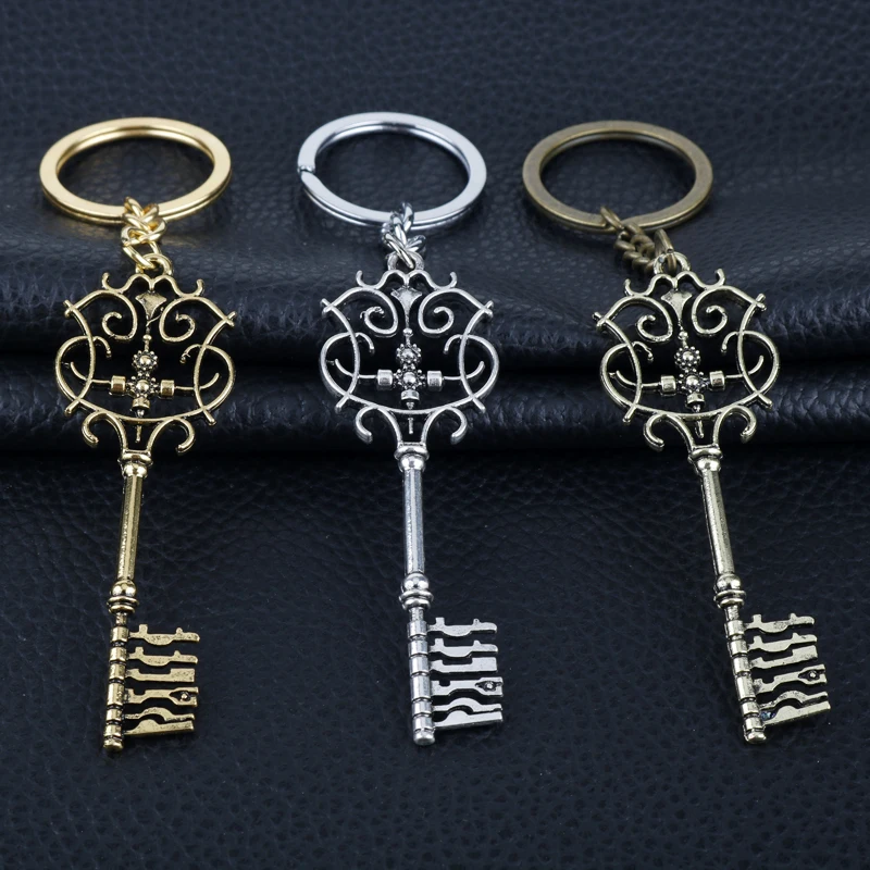 Винтажный брелок с пустым короной ключа, подвеска с ключами, крышка для ключа, держатель кольца с гаечным ключом и четыре царства, оберег ювелирных изделий.