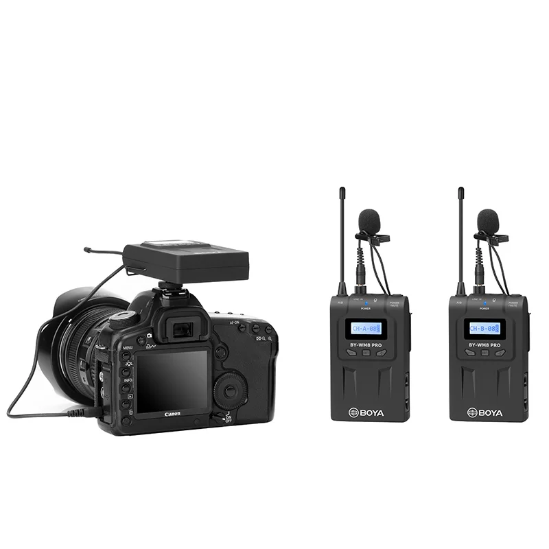 BOYA BY-WM8 Pro K1 K2 UHF двойной беспроводной микрофон для интервью 2 передатчика и 1