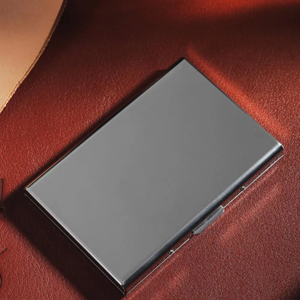 

Steel Bank Credit Card Holder For Men Anti Protect Case Cardholder Wallet Metal ID Men Travel Q5T6